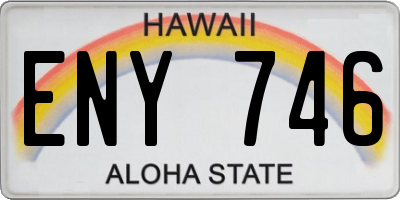 HI license plate ENY746