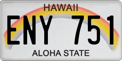 HI license plate ENY751