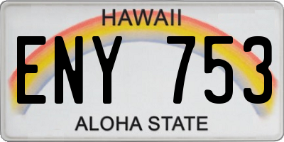 HI license plate ENY753