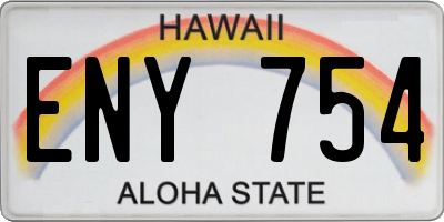 HI license plate ENY754