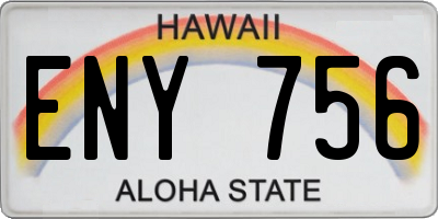 HI license plate ENY756