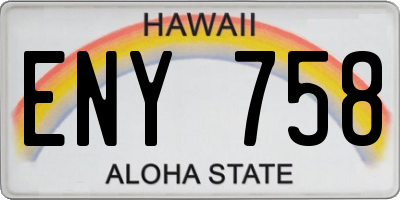 HI license plate ENY758