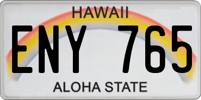 HI license plate ENY765