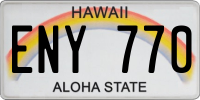 HI license plate ENY770