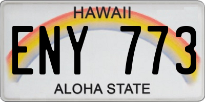 HI license plate ENY773