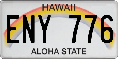 HI license plate ENY776