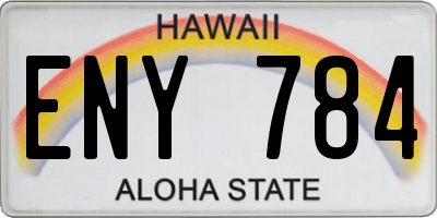 HI license plate ENY784