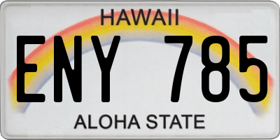 HI license plate ENY785