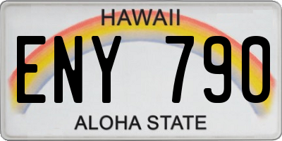 HI license plate ENY790