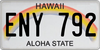 HI license plate ENY792