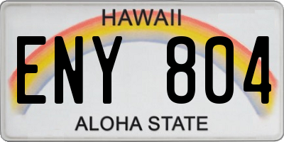 HI license plate ENY804