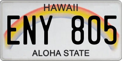 HI license plate ENY805