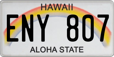 HI license plate ENY807