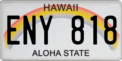 HI license plate ENY818
