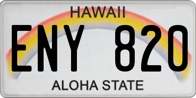 HI license plate ENY820