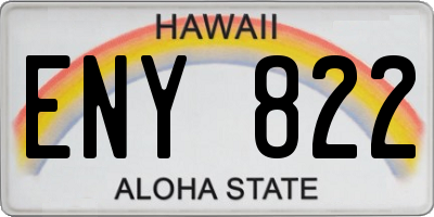 HI license plate ENY822