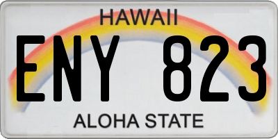 HI license plate ENY823
