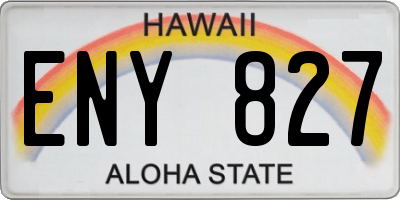 HI license plate ENY827