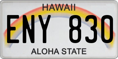 HI license plate ENY830