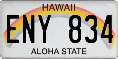 HI license plate ENY834