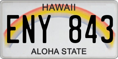 HI license plate ENY843
