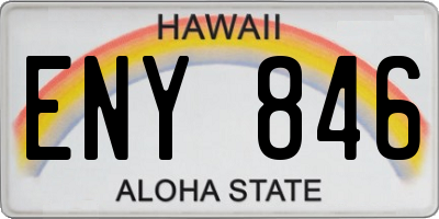 HI license plate ENY846