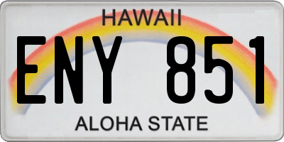 HI license plate ENY851