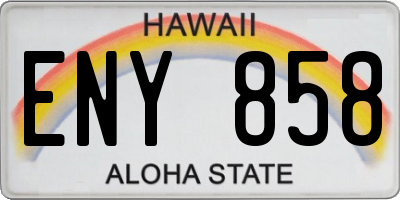 HI license plate ENY858
