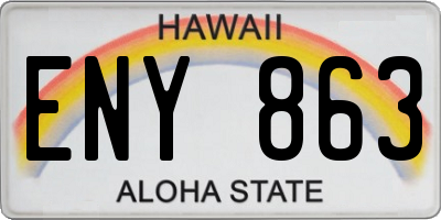 HI license plate ENY863