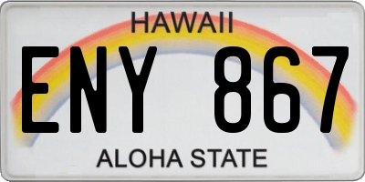 HI license plate ENY867