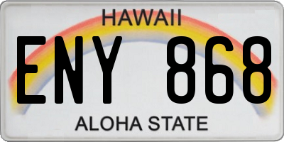 HI license plate ENY868