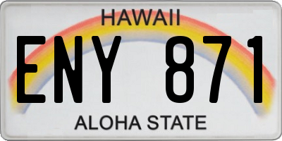 HI license plate ENY871