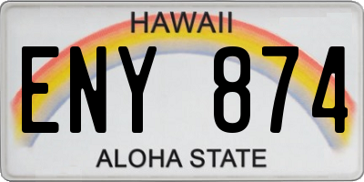 HI license plate ENY874