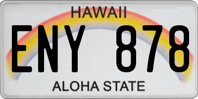 HI license plate ENY878