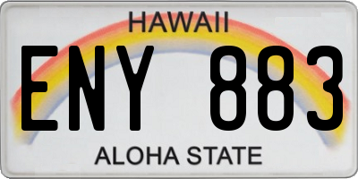 HI license plate ENY883