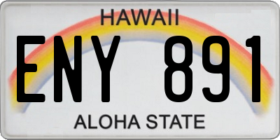 HI license plate ENY891