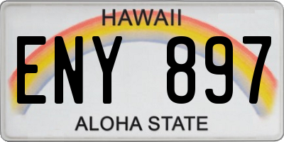 HI license plate ENY897