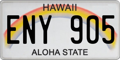 HI license plate ENY905