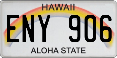 HI license plate ENY906