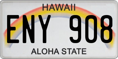 HI license plate ENY908