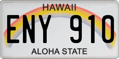 HI license plate ENY910