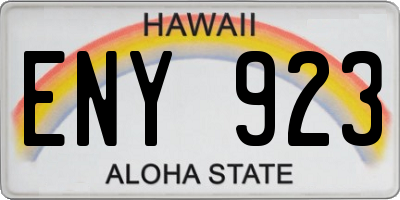 HI license plate ENY923