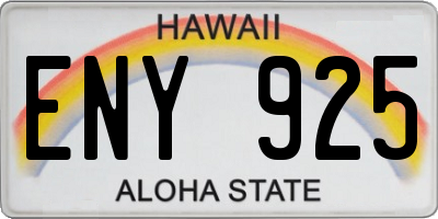 HI license plate ENY925