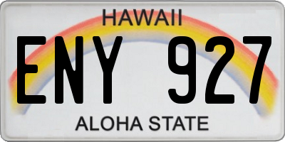 HI license plate ENY927