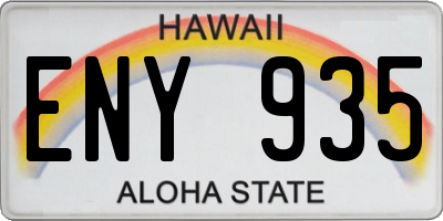 HI license plate ENY935