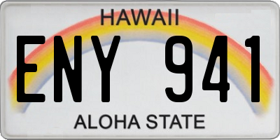 HI license plate ENY941
