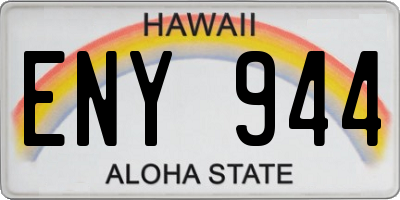 HI license plate ENY944