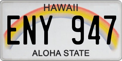 HI license plate ENY947