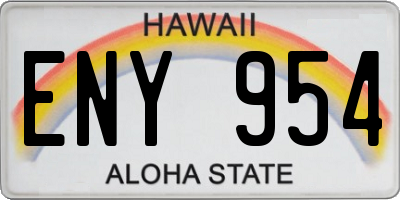 HI license plate ENY954