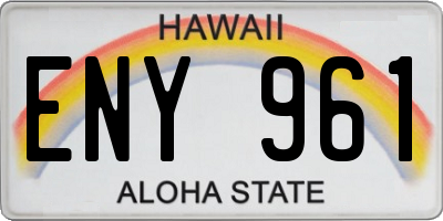 HI license plate ENY961